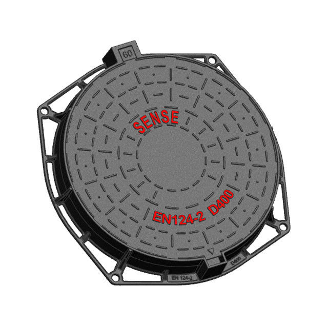 D400 Circular Manhole Cover Round Four Corner ISO9001 Certification Vehicle Area And Urban Arterial Road